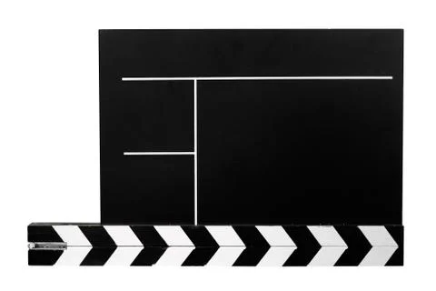 Clapboard with Clipping Path Isolated on a White Background Stock Photos