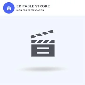 Clapboard icon vector, filled flat sign, solid pictogram isolated on white, logo Stock Illustration