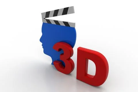 Clapboard with man head Stock Illustration