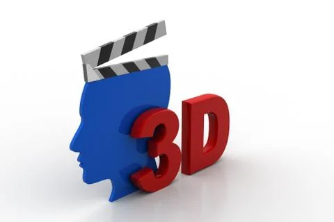 Clapboard with man head Stock Illustration