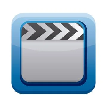 Clapper app button menu isolated icon Stock Illustration