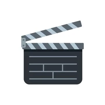 Clapper blackboard icon flat isolated Stock Illustration