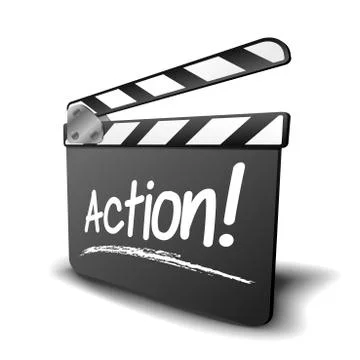 Clapper board action Stock Illustration