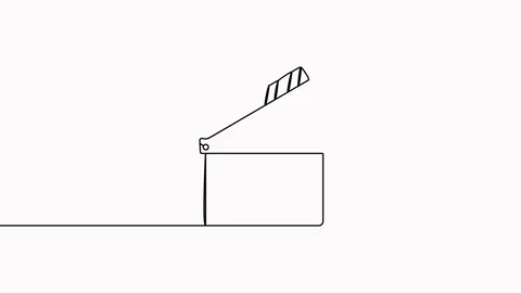 Clapper board continuous one line drawing animated video. Stock Footage 302090999