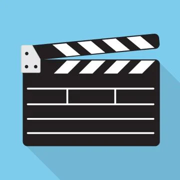 Clapper board flat design. Stock Illustration