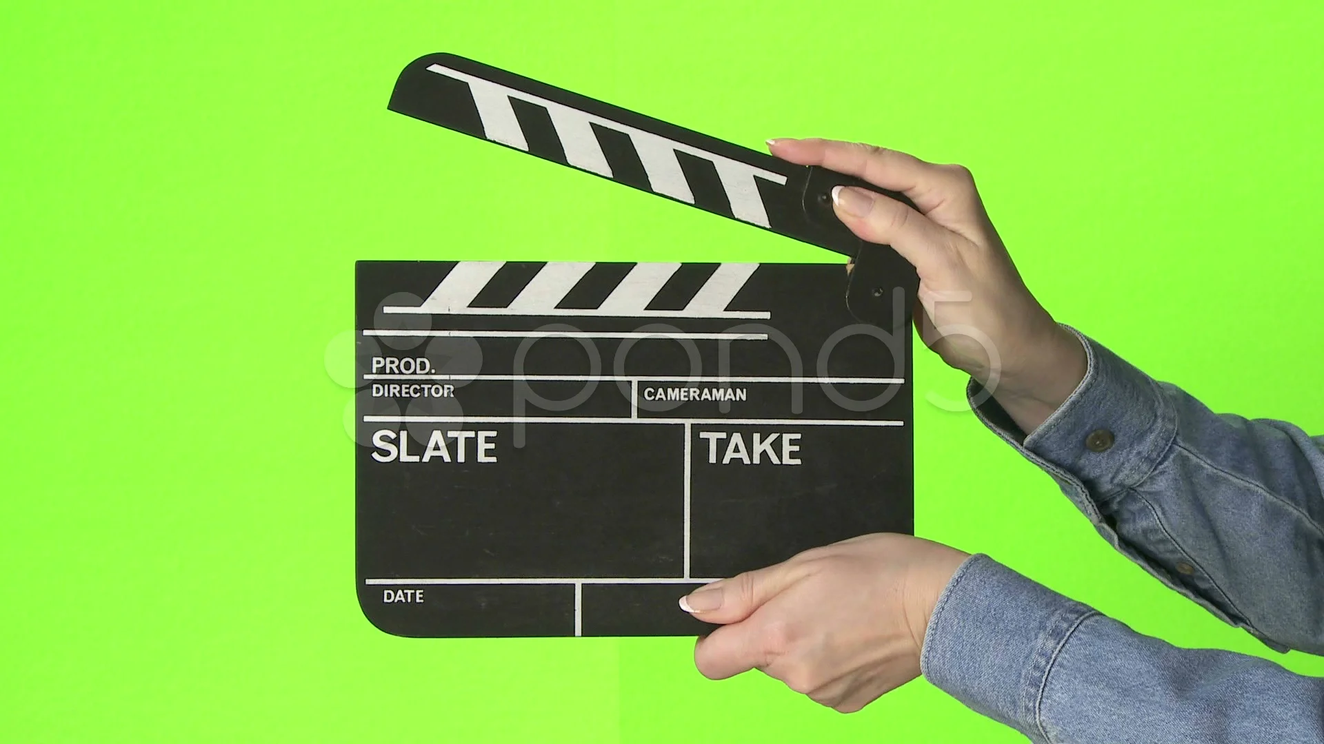 Clapper Board green screen 01b Stock Video Pond5