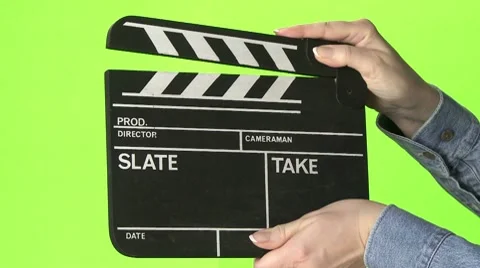 Clapper Board green screen cu 02 Stock Footage 10788786