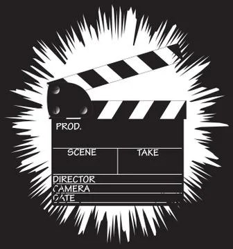 Clapper Board Grunged Border Stock Illustration