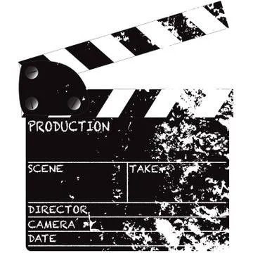 Clapper Board Grunged Stock Illustration