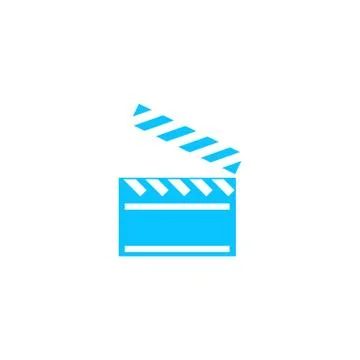 Clapper board icon flat. Stock Illustration