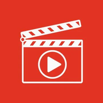 The clapper board icon. Play symbol. Flat Stock-Illustration