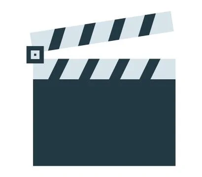 Clapper board icon on a white background Stock Illustration