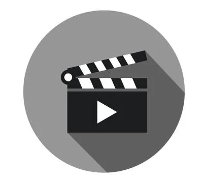 Clapper board icon on a white background Stock Illustration