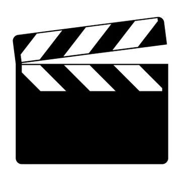 Clapper board icon on white background. Vector flat film video illustration Stock Illustration