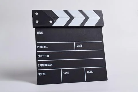 Clapper board isolated on white background Stock Photos