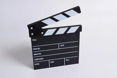 Clapper board isolated on white background Stock Photos