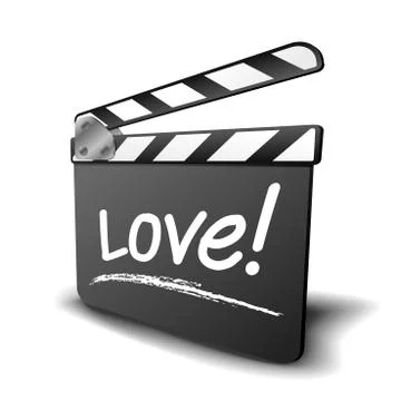 Clapper board love Stock Illustration