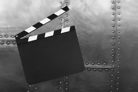 Clapper board on metal background Stock Photos