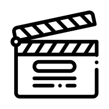 Clapper board numbering icon vector outline illustration Stock Illustration