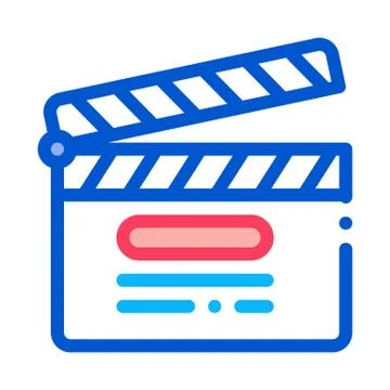 Clapper board numbering icon vector outline illustration Иллюстрация