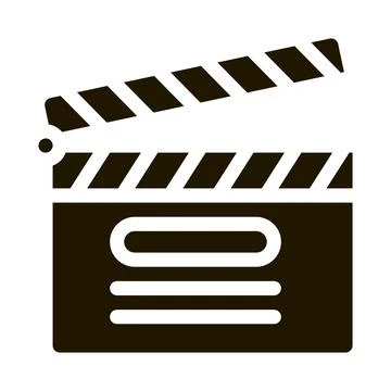 Clapper board numbering icon Vector Glyph Illustration Stockillustratie