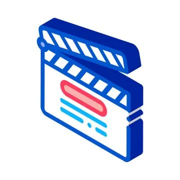 Clapper board numbering isometric icon vector illustration Stock Illustration