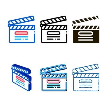 Clapper board numbering stylized icon vector outline Stockillustratie