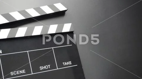 Clapper board or movie slate use in film or video production or movie and cin Stock-Fotos