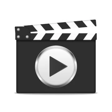 Clapper Board with Play Button Illustrazione stock