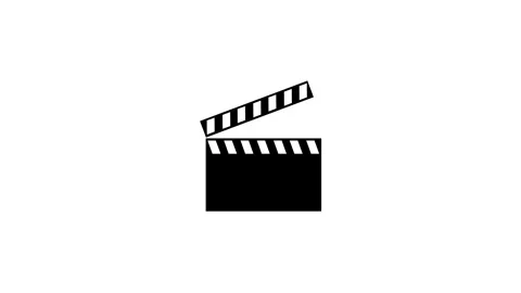 Clapper board shape icon animation on white background Stock Footage 289545582