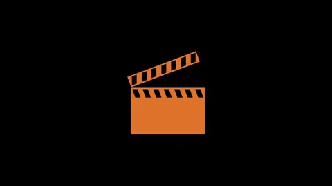 Clapper board shape icon animation on white background Stock Footage 289545605
