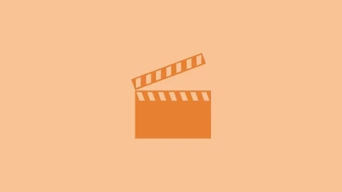 Clapper board shape icon animation on white background Stock Footage 289545621