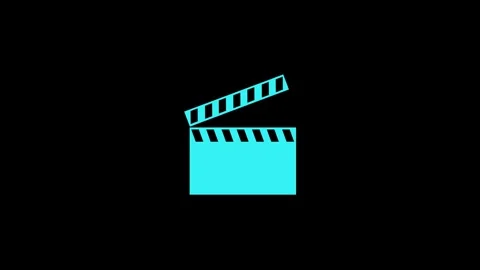 Clapper board shape icon animation on white background Stock Footage 289545627