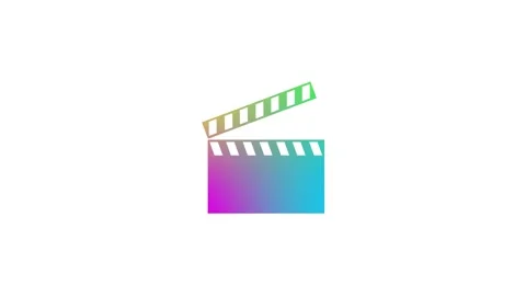 Clapper board shape icon animation on white background Stock Footage 289545642