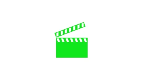 Clapper board shape icon animation on white background Stock Footage 289545689