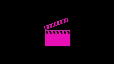 Clapper board shape icon animation on white background Stock Footage 289545711