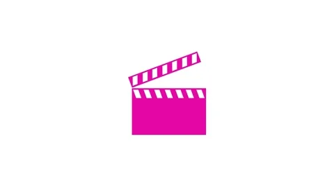 Clapper board shape icon animation on white background Stock Footage 289545722