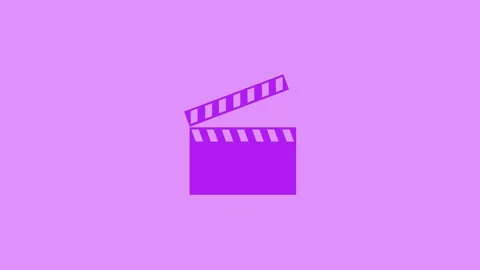 Clapper board shape icon animation on white background Stock Footage 289545744