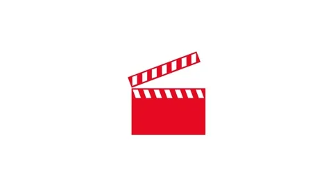 Clapper board shape icon animation on white background Stock Footage 289545760