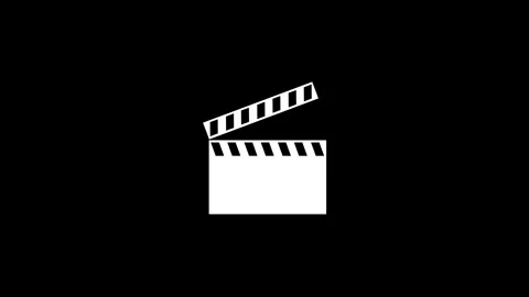Clapper board shape icon animation on white background Stock Footage 289545766