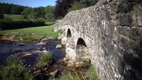 Clapper Bridge Postbridge Dartmoor England. Stock Footage 133499221