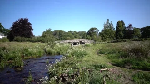 Clapper Bridge Postbridge Dartmoor England. Stock Footage 133499519