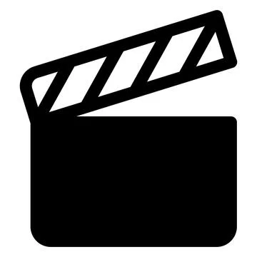 Clapper glyph icon isolated on white background Stock Illustration