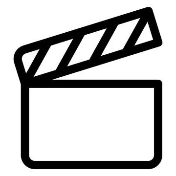 Clapper line icon isolated on white background Stock Illustration