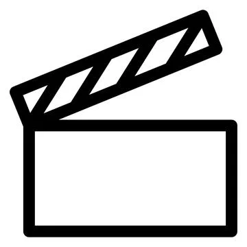 Clapper line icon vector illustration isolated on white background Stock Illustration