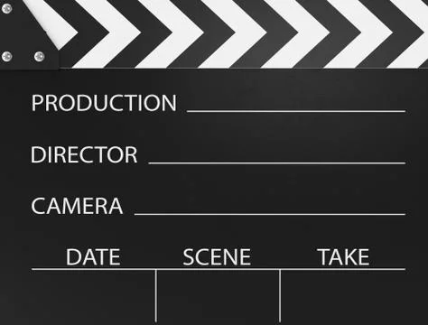 Clapper movies with text Stock Illustration