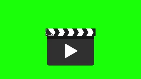 Clapperboard animation take cut animation film clapperboard icon green scre.. Stock Footage 257757080
