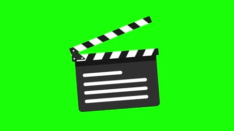 Clapperboard animation take cut animation film clapperboard icon green scre.. Stock Footage 257757126