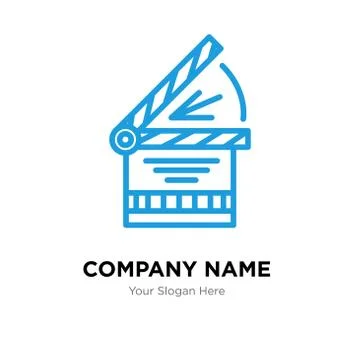 Clapperboard company logo design template Stock Illustration
