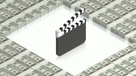 Clapperboard with dollars Stock Footage 11883203